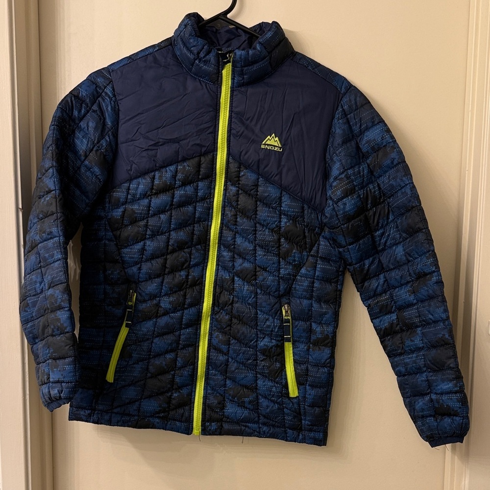 Snozu Navy and Neon Kids Puffer Jacket